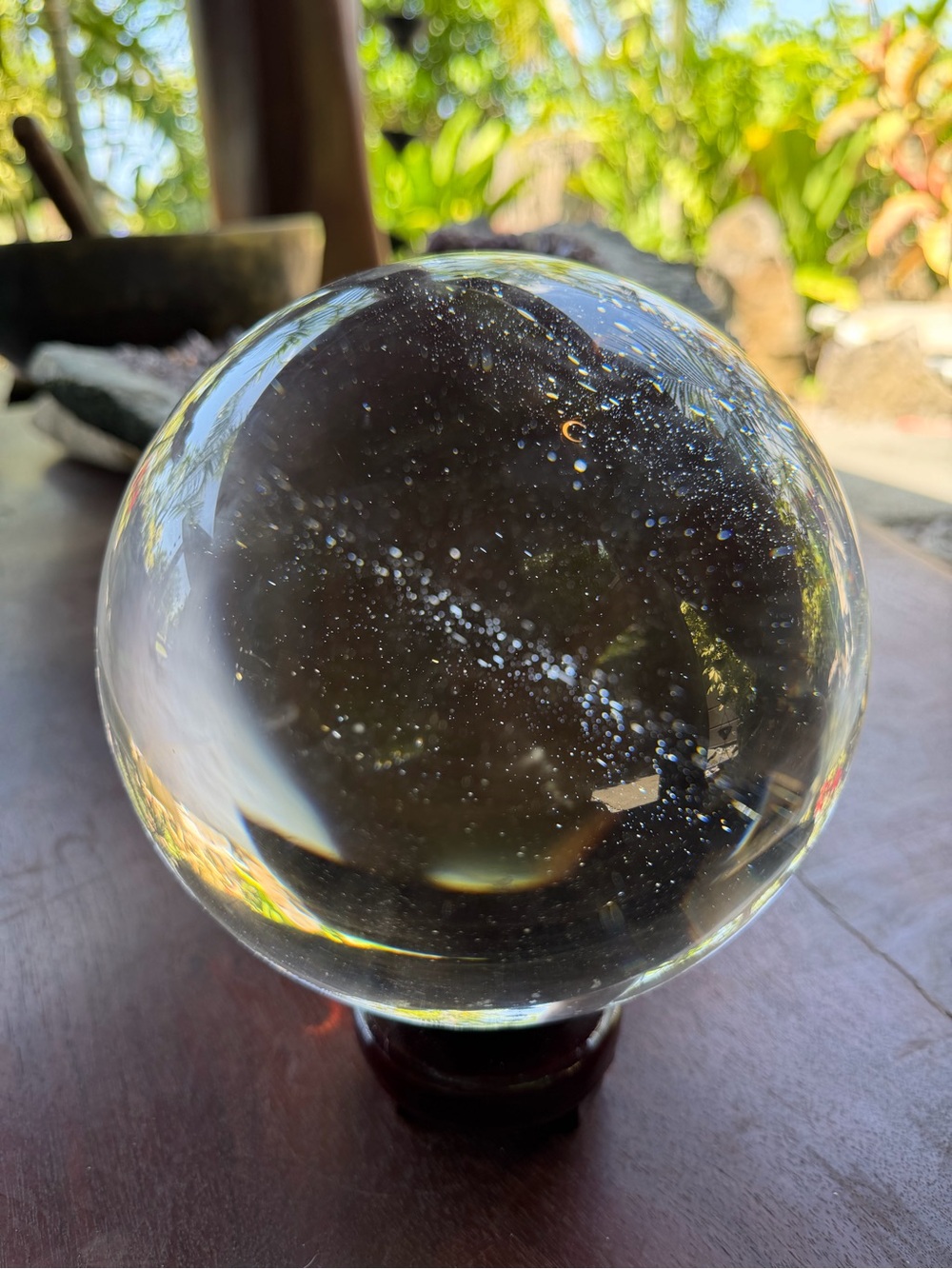Clear Glass Crystal Ball Decorative Art -  Clear 4kg With Stand